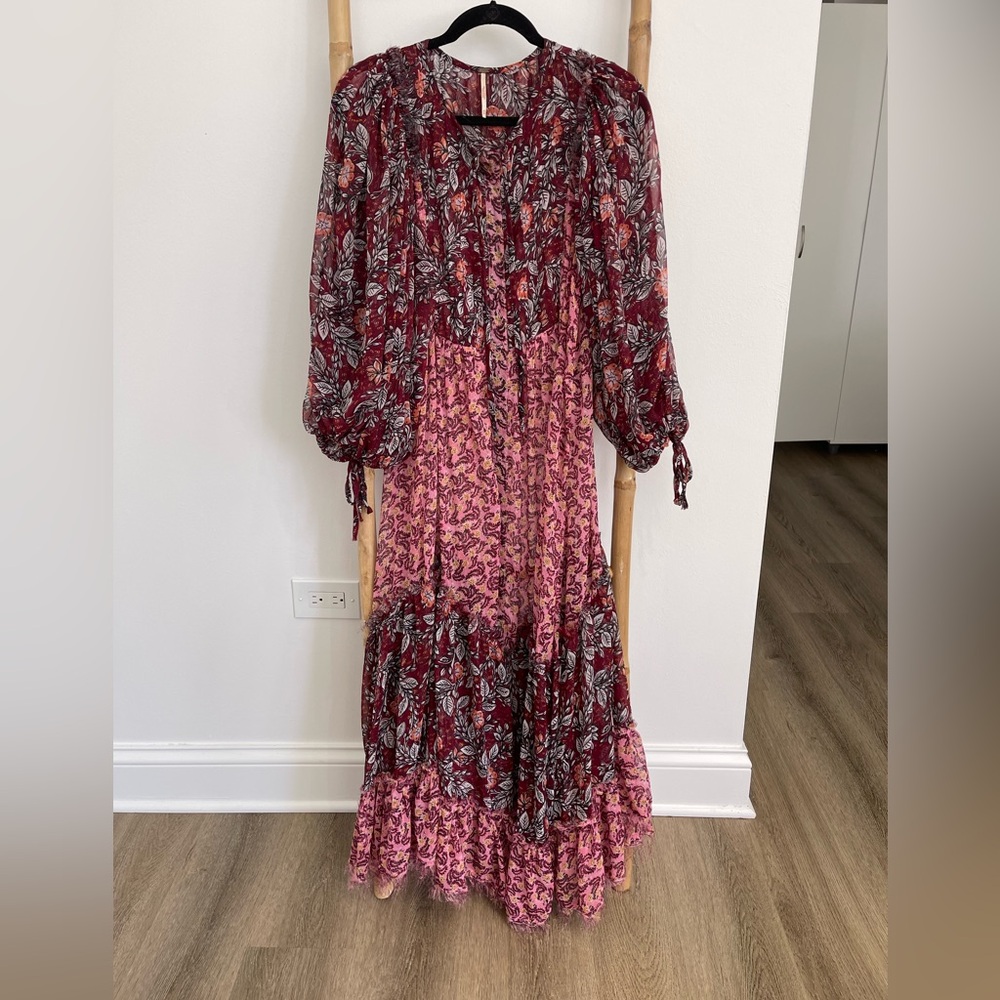 Anthropologie floral maxi dress, Medium.
